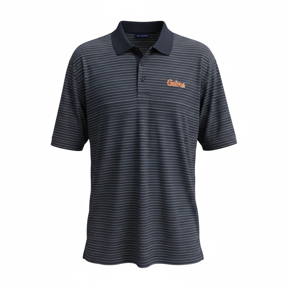 Florida Gators Golf Polo Short Sleeve Shirt Men's‎ 3XL Dark Navy Stripe Adidas